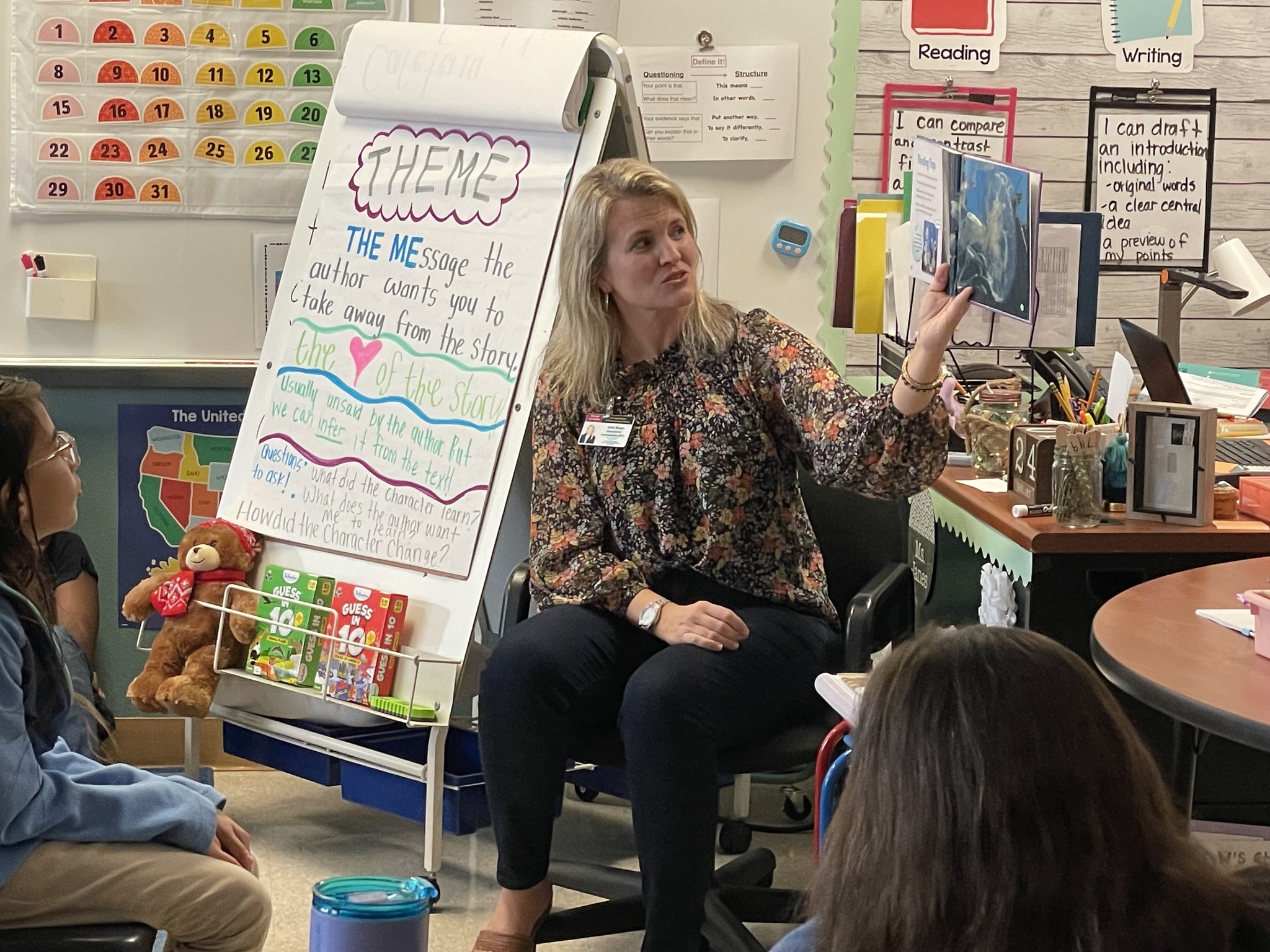 Mrs. Booth reading to students at East Lake Elementary during literacy week. 